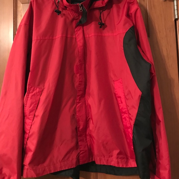 Consensus Mens Rain Jacket, Sz XXL, Red/Black - Picture 2 of 6